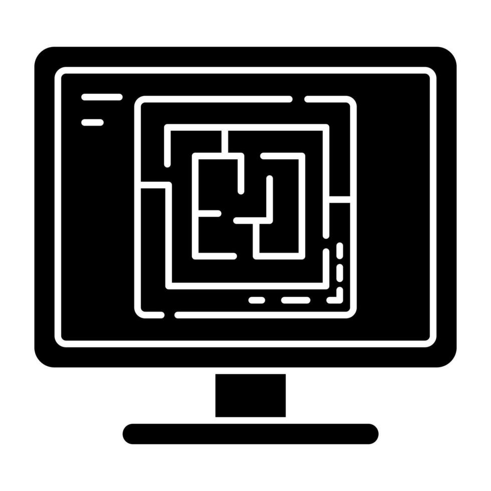 Trendy design icon of labyrinth computer game vector