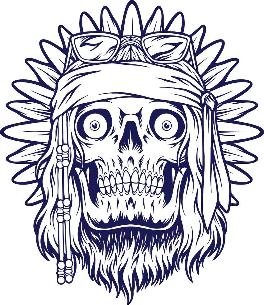 Funky hippie skull head hair with sunflower silhouette vector illustrations for your work logo, merchandise t-shirt, stickers and label designs, poster, greeting cards advertising business company