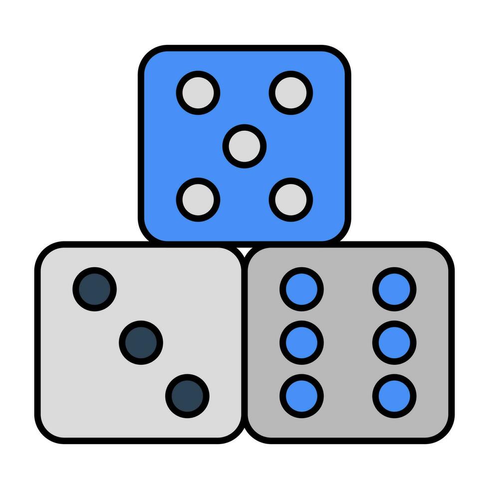 A flat design, icon of ludo dices vector