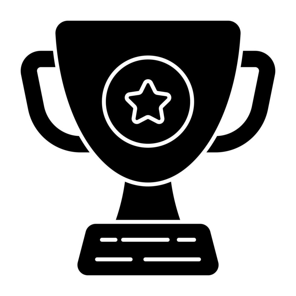 A solid design icon of trophy cup vector
