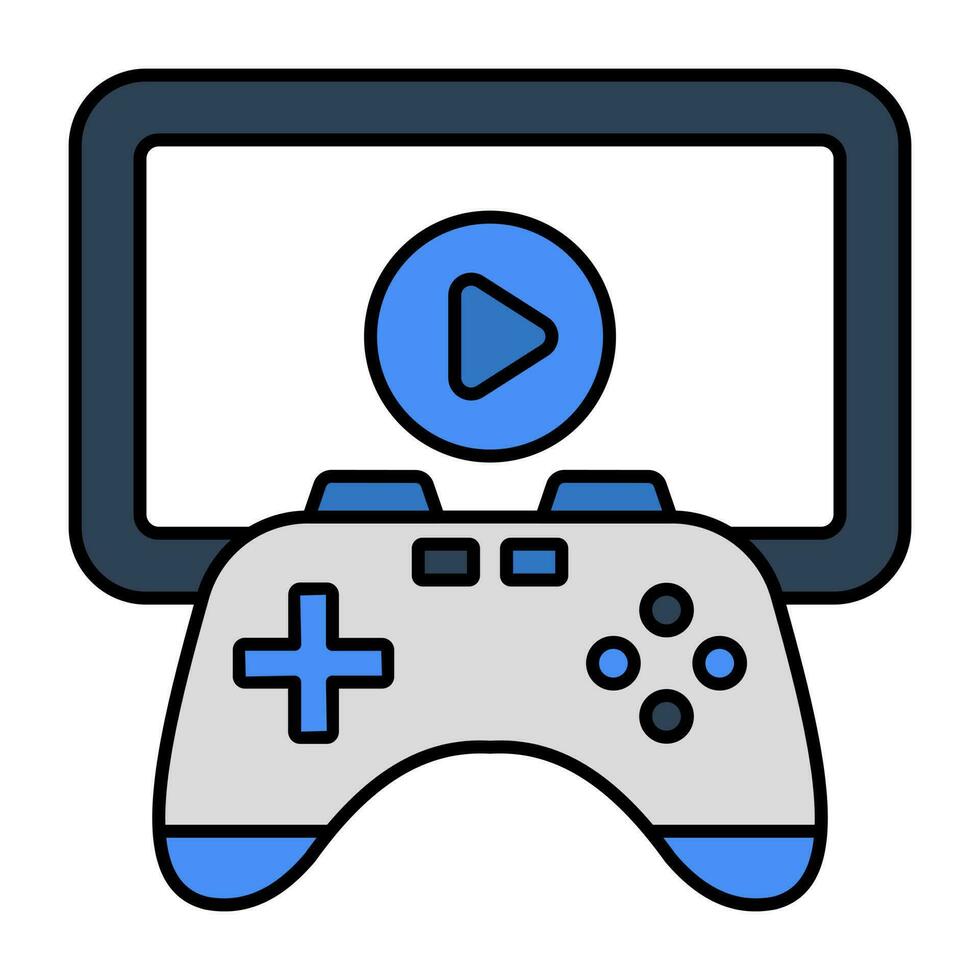 A flat design, icon of mobile video game vector