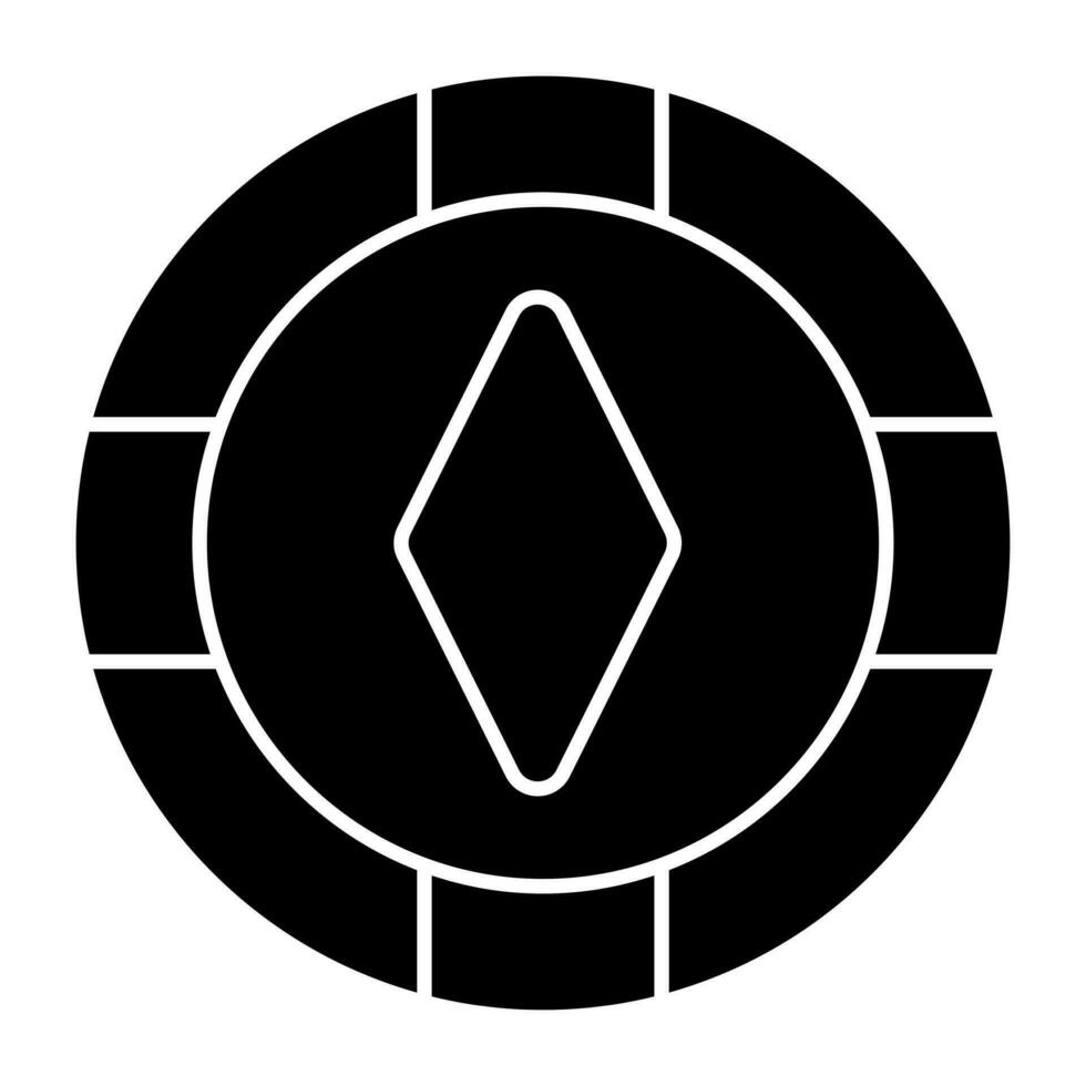 A solid design icon of casino token vector