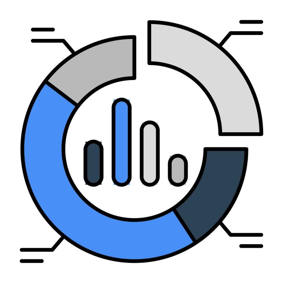 A flat design, icon of business chart vector