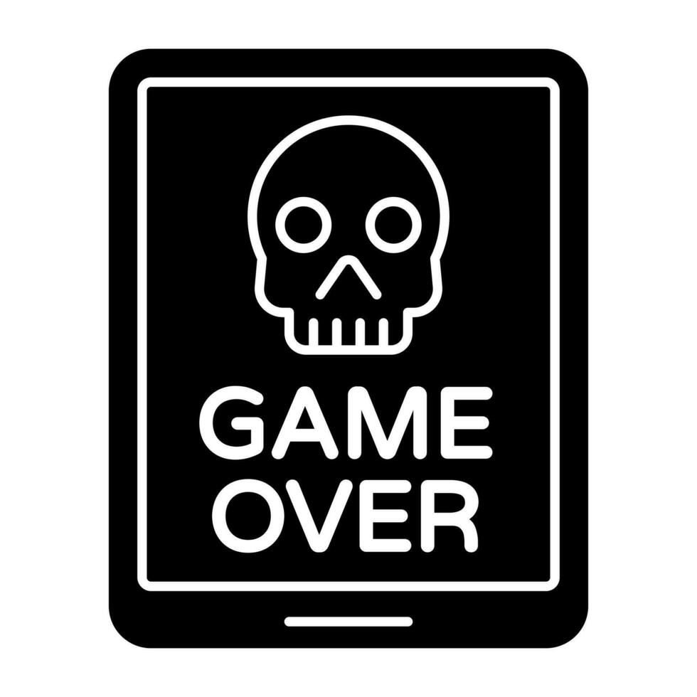 A solid design, icon of game over vector