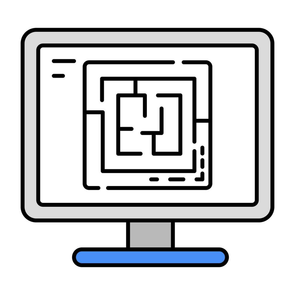 Trendy design icon of labyrinth computer game vector