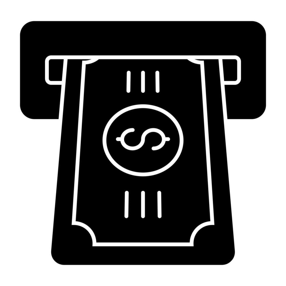 Editable design icon of money withdrawal vector
