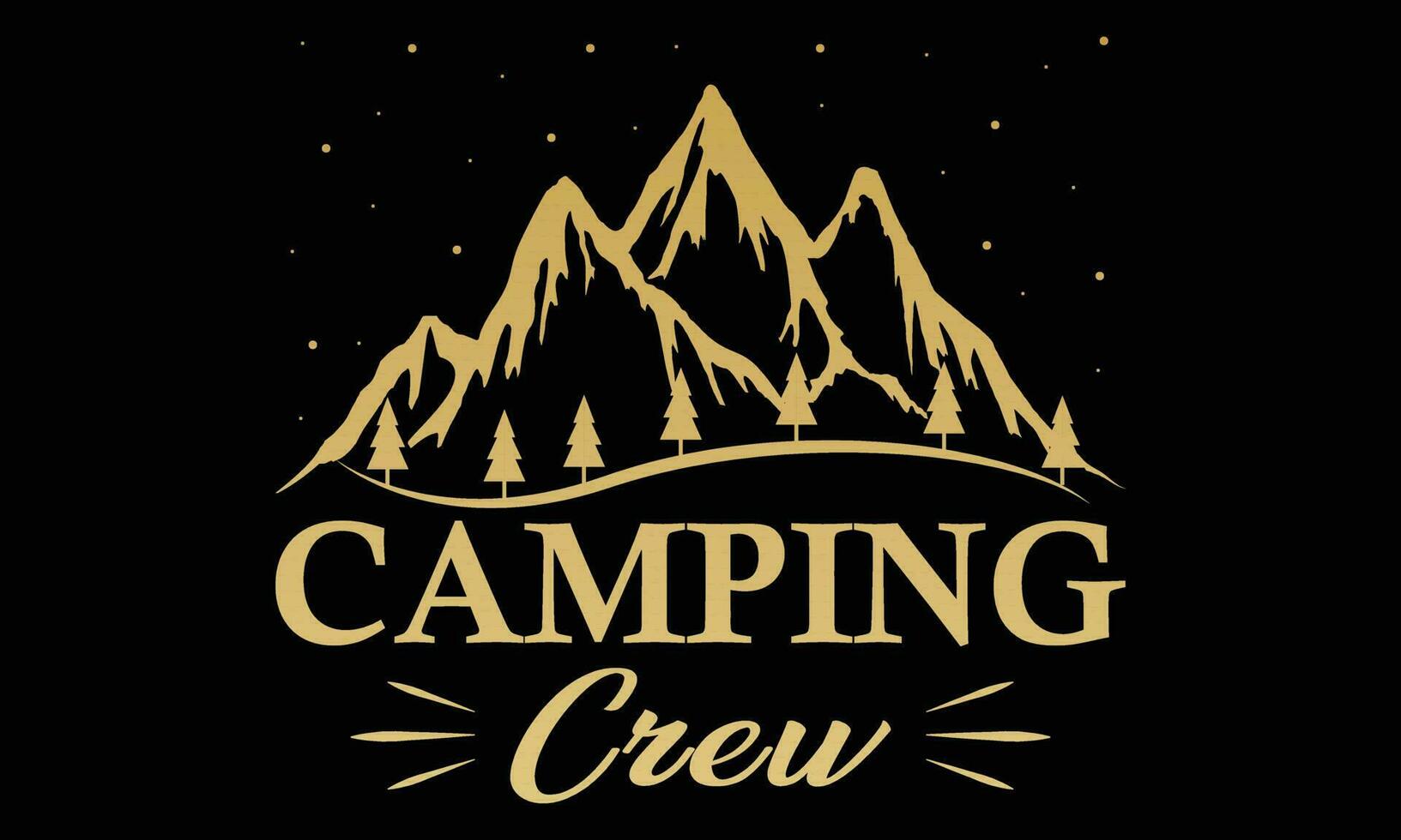 Camping Crew T shirt Design, Camping Vector. Mountain Vector, Graphic vector print for t shirt and background print design.