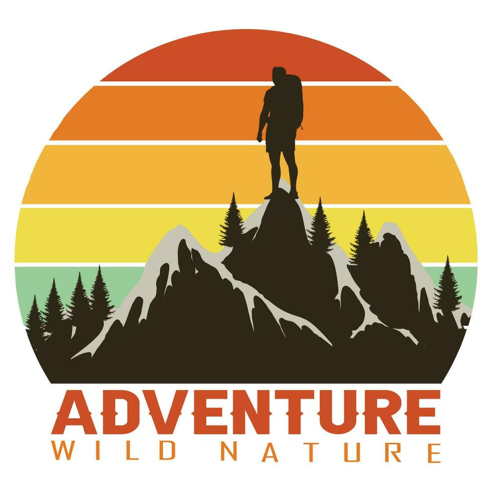 Adventure Wild nature T-shirt Design Vector Illustration