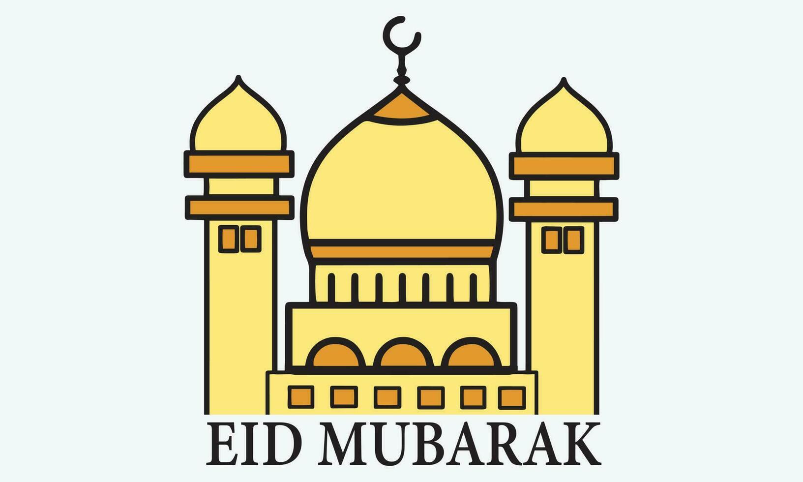 eid Mubarak tipografía y caligrafía. eid ul fitr, eid ul-adha. religioso Días festivos son celebrado por musulmanes mundial. creativo idea, concepto diseño eid mubarak. vistoso vector antecedentes camiseta