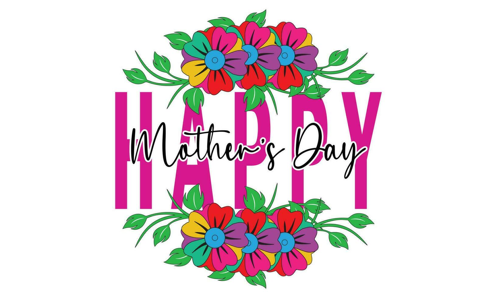 Happy Mother's day T-shirt with lettering and Flower background. Hand drawn typography Vector design. Spring Mother's day holiday vector illustration for logo, label, print, poster or invitation