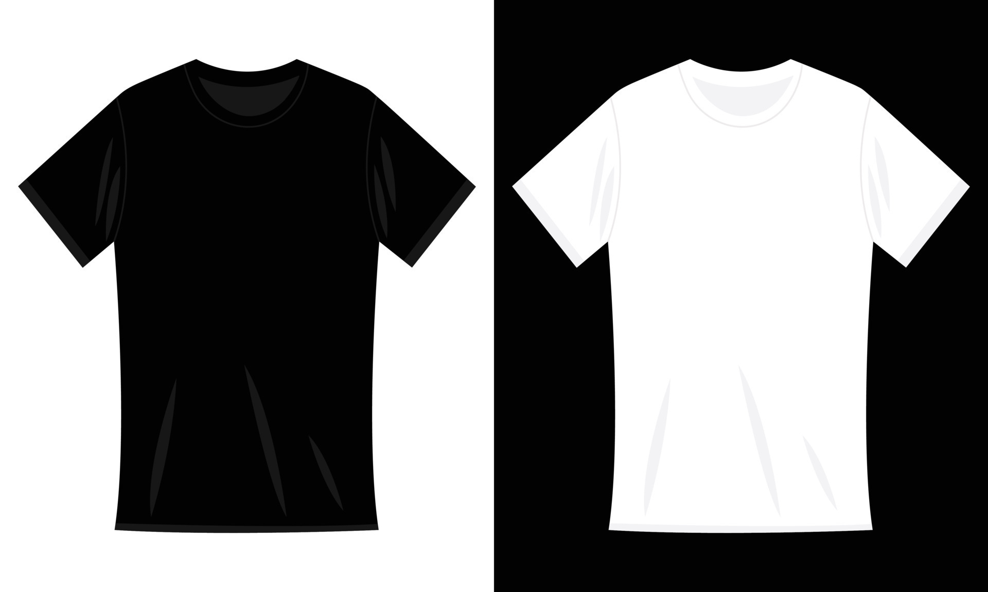 Black and white blank t-shirt mockup front back Vector Image