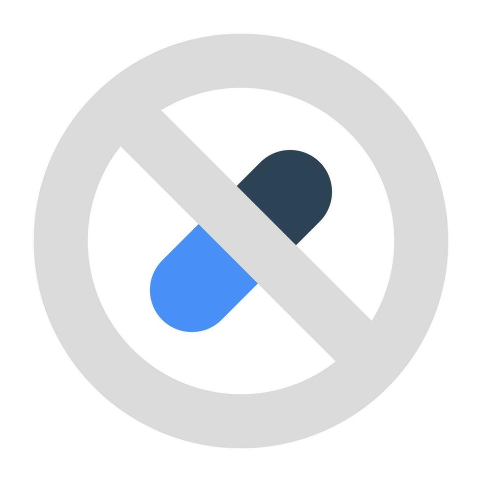 An icon design of no pill vector
