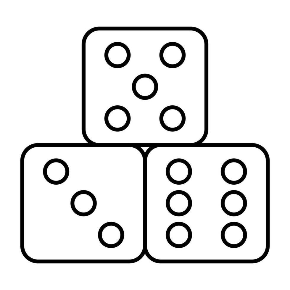 A linear design, icon of ludo dices vector