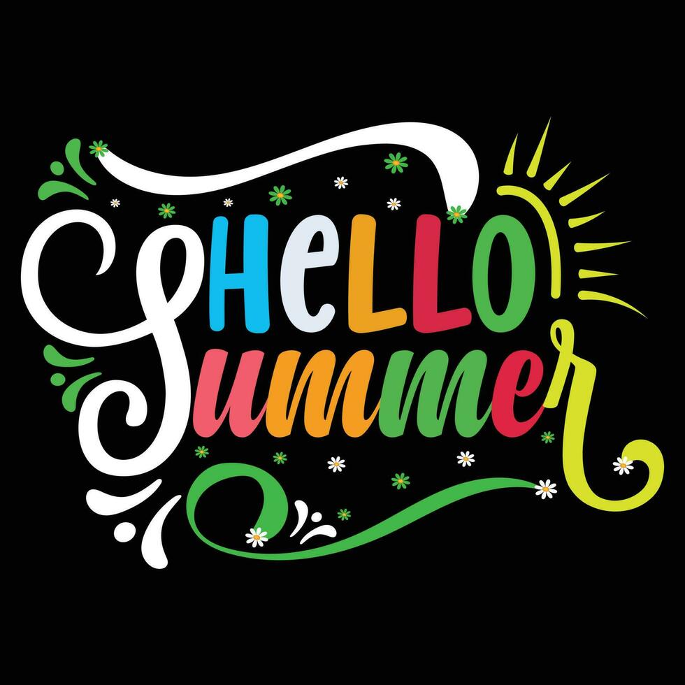 Hello Summer T-shirt Design Vector Illustration
