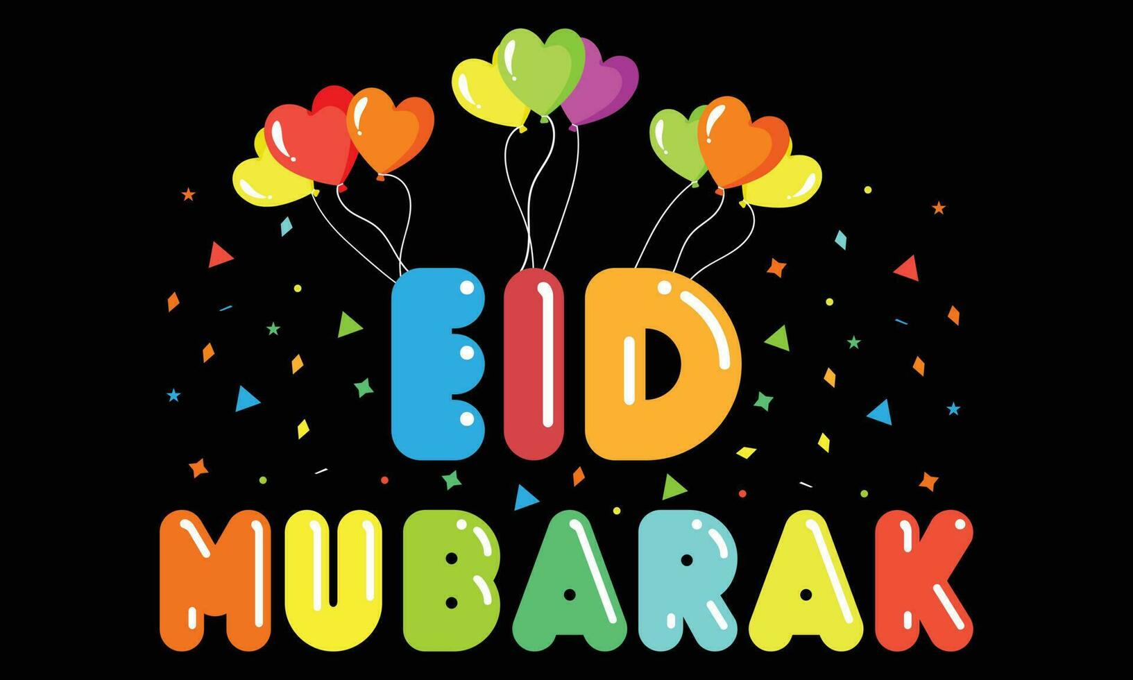 eid Mubarak tipografía y caligrafía. eid ul fitr, eid ul-adha. religioso Días festivos son celebrado por musulmanes mundial. creativo idea, concepto diseño eid mubarak. vistoso vector antecedentes camiseta