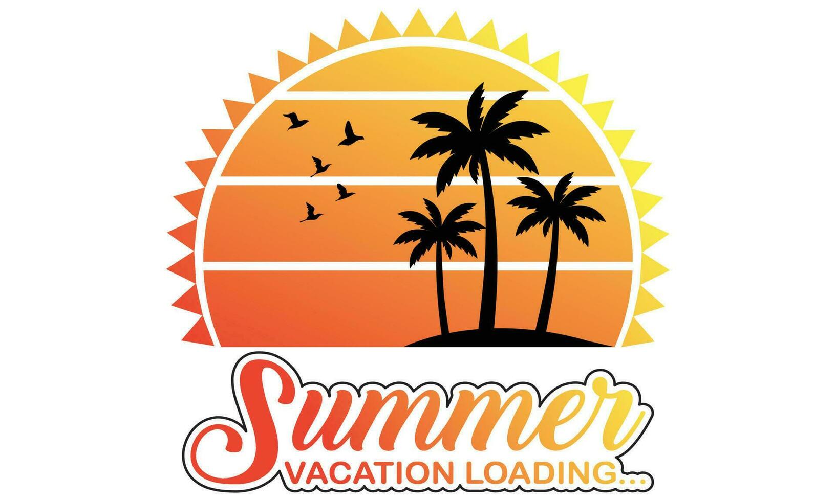 Summer Vacation Loading T-shirt Design Vector, Summer beach Sunshine Vector Print Design Artwork, Take Me To The Sunshine, Beach Paradise Print T-shirt Graphics Design, typography Slogan On Palm Tree