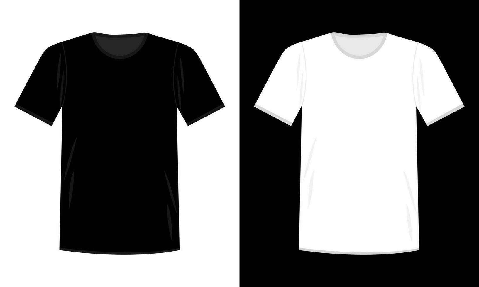 White and black t-shirt mockup. Sport blank shirt template, men and women clothes for fashion clothing realistic uniform for advertising textile print vector set