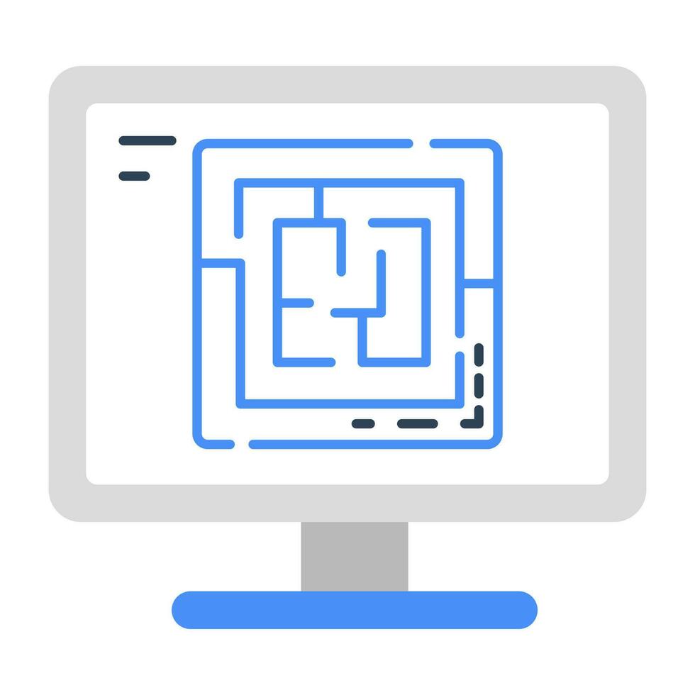 Trendy design icon of labyrinth computer game vector