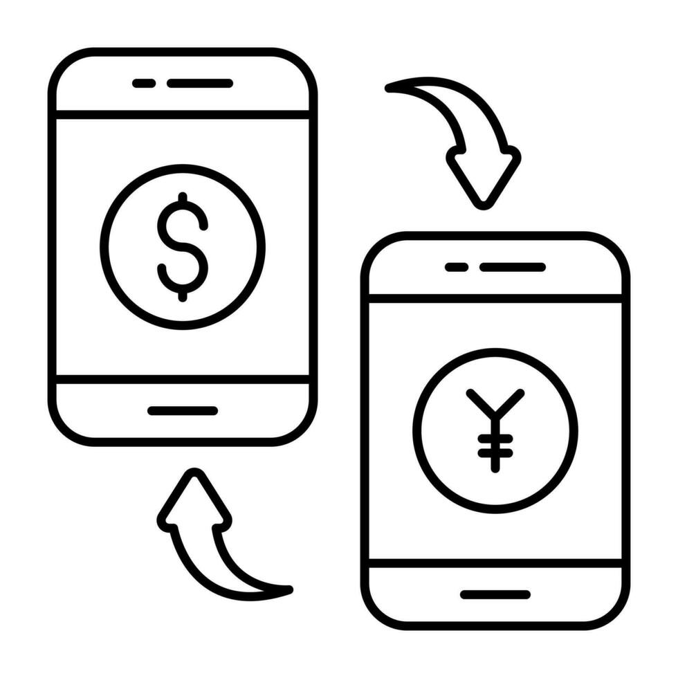 conceptual diseño icono de dólar a yuan vector