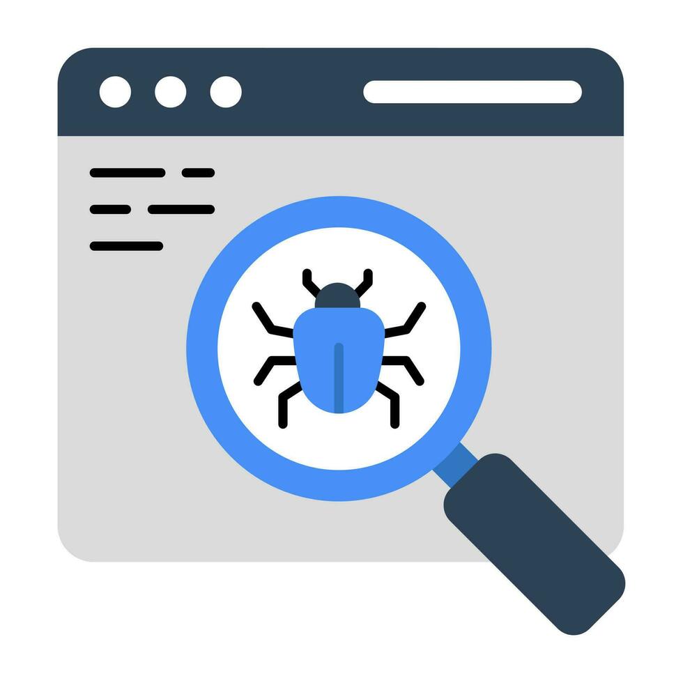 Web Virus under magnifying glass, debugging icon 23898229 Vector Art at ...