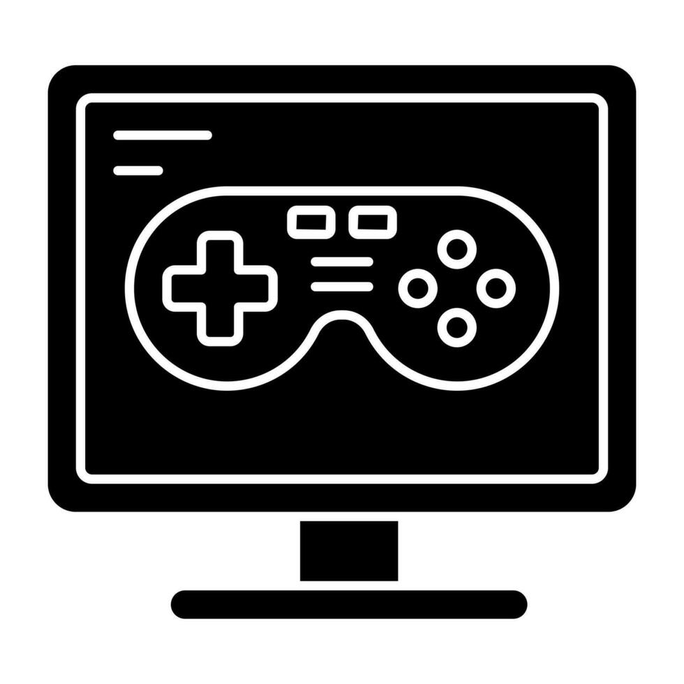 A solid design, icon of computer game vector