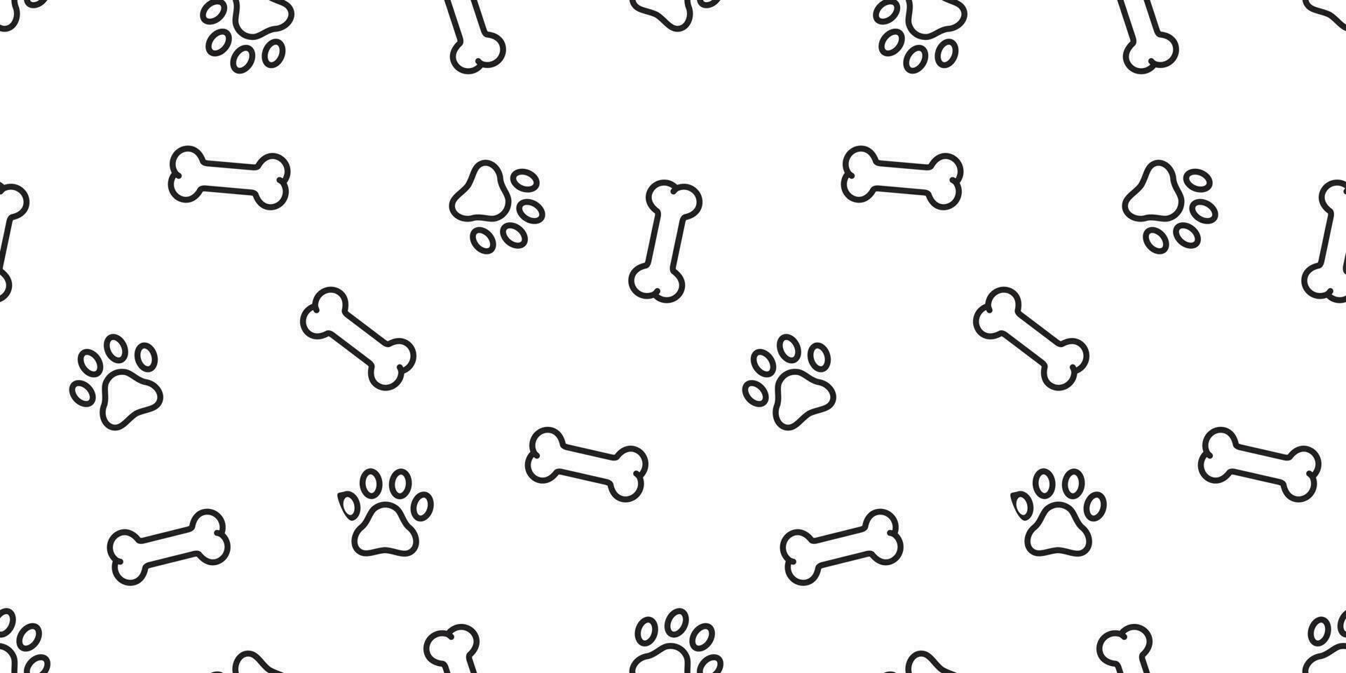 Dog Paw seamless pattern vector bone french bulldog footprint cartoon tile background repeat wallpaper scarf isolated illustration gift wrap