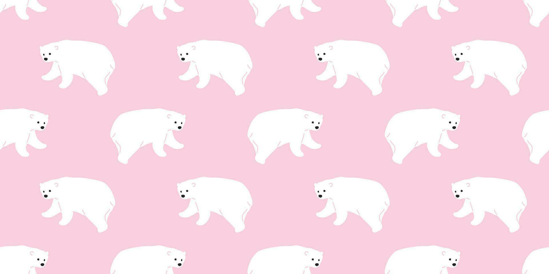 bear seamless polar bear vector pattern panda teddy scarf isolated tile background cartoon illustration repeat wallpaper