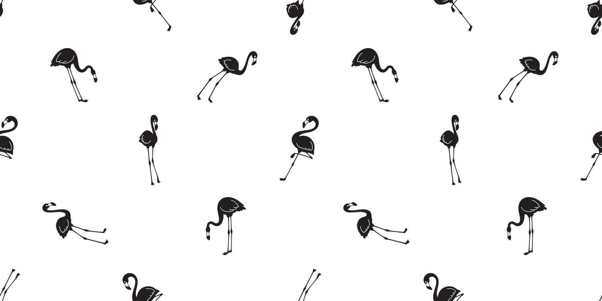 Flamingo seamless pattern vector pink Flamingos exotic bird summer tropical cartoon scarf isolated tile background repeat wallpaper illustration black