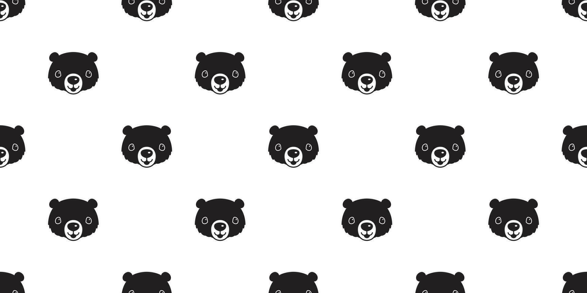 Bear seamless pattern vector polar bear smile cartoon illustration repeat wallpaper scarf isolated tile background