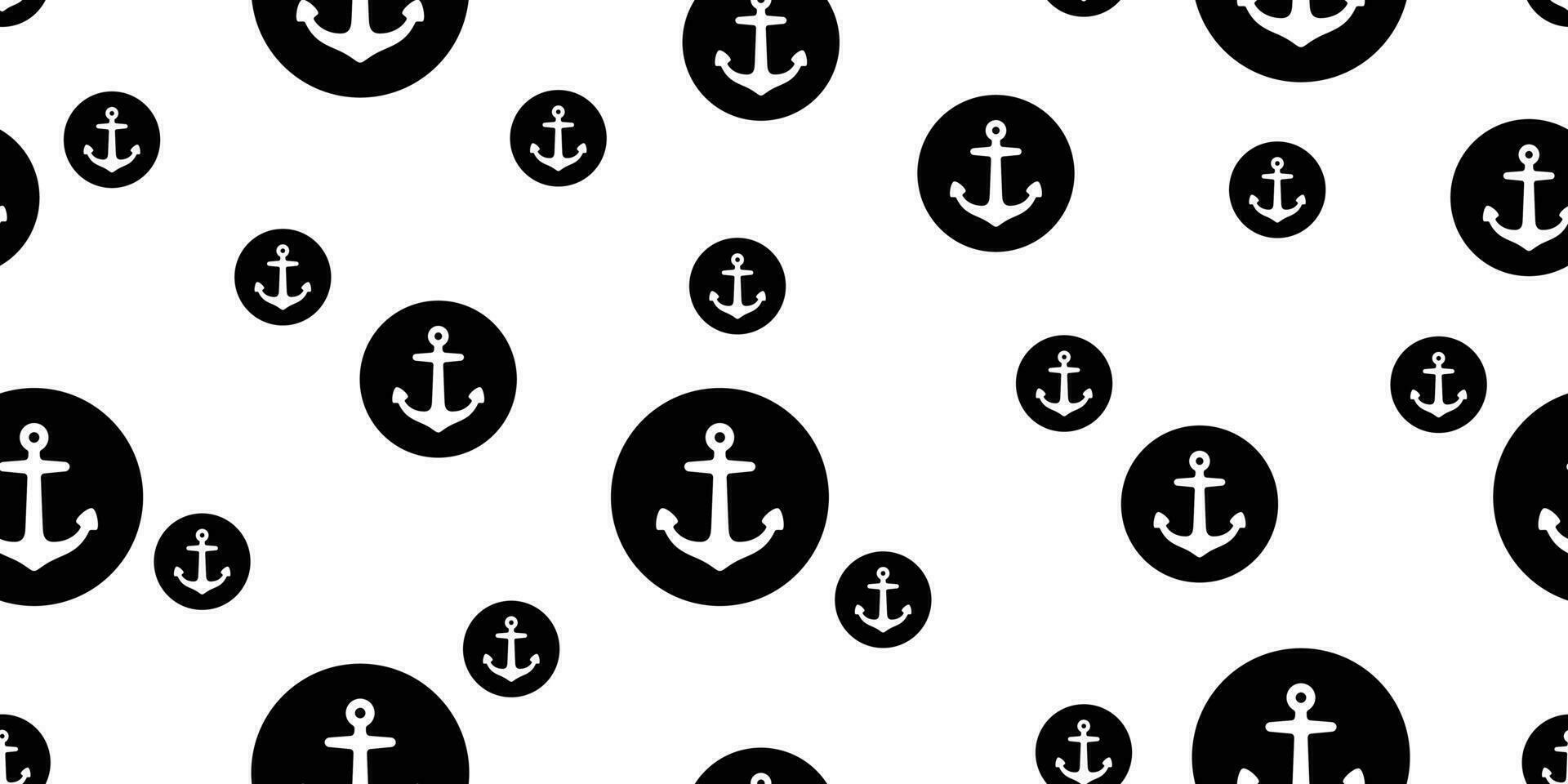 Anchor seamless pattern vector boat helm polka dot isolated scarf Nautical maritime sea ocean repeat wallpaper tile background