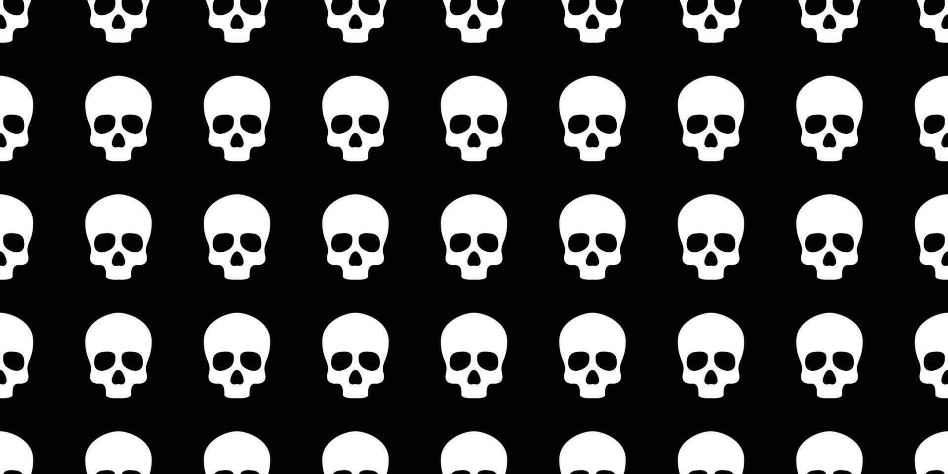 Skull seamless pattern Halloween bone crossbones Ghost scarf isolated repeat wallpaper tile background vector