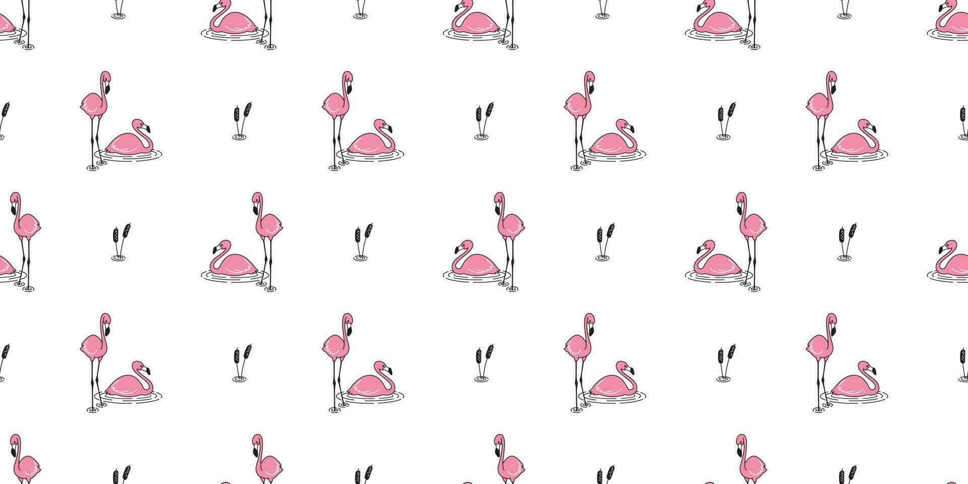 Flamingo seamless pattern vector pink Flamingos bird cartoon illustration scarf isolated tile background repeat wallpaper