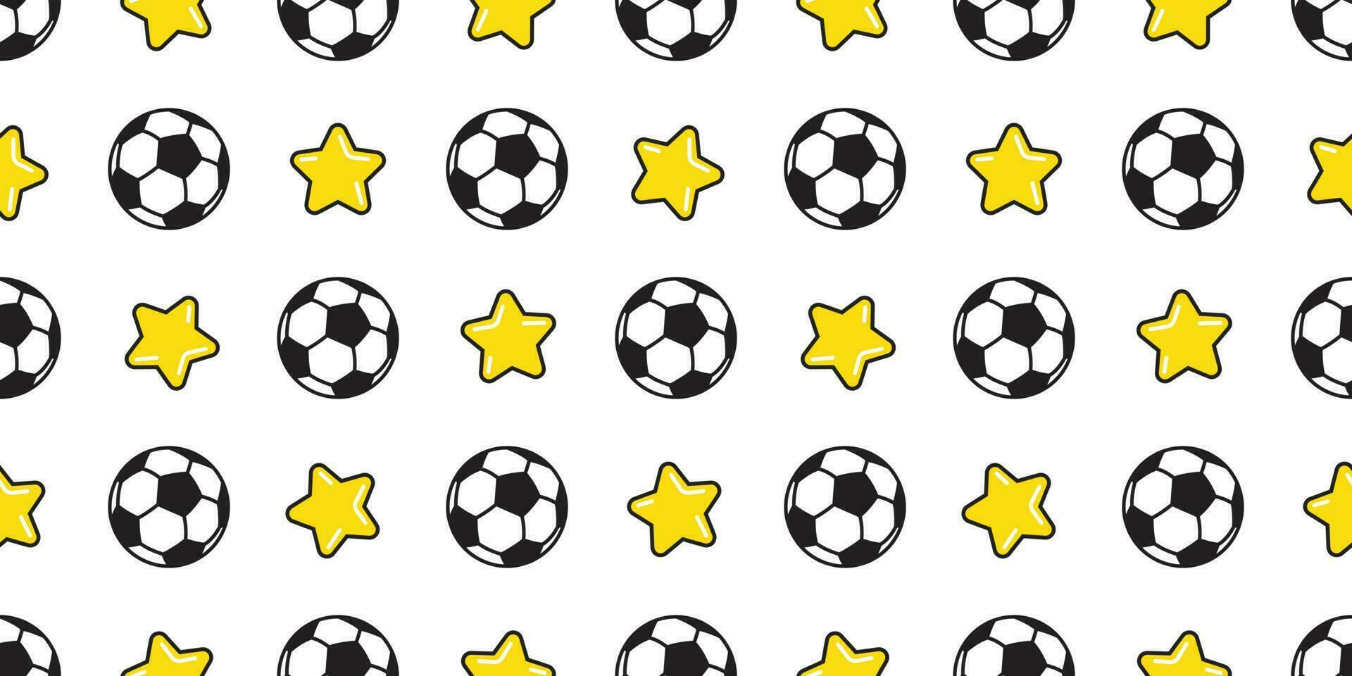 soccer ball seamless pattern vector football star sport isolated tile background wallpaper illustration