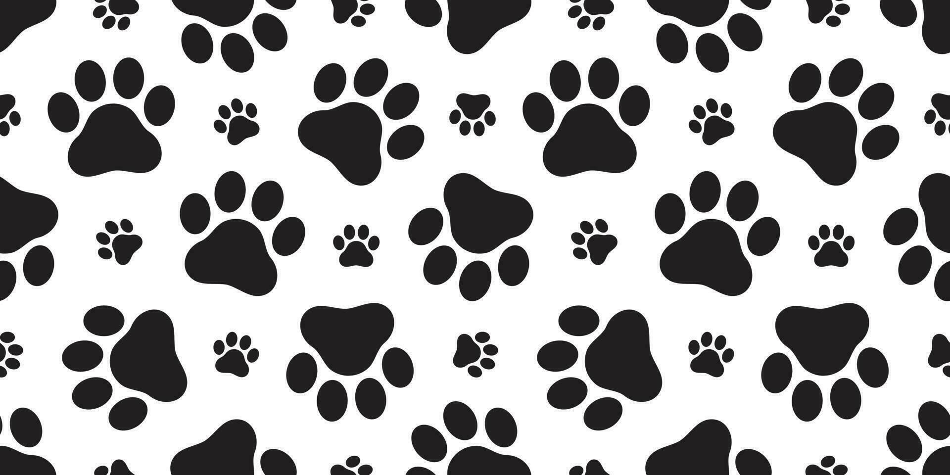 Dog Paw seamless pattern vector footprint kitten puppy tile background repeat wallpaper cartoon isolated illustration white