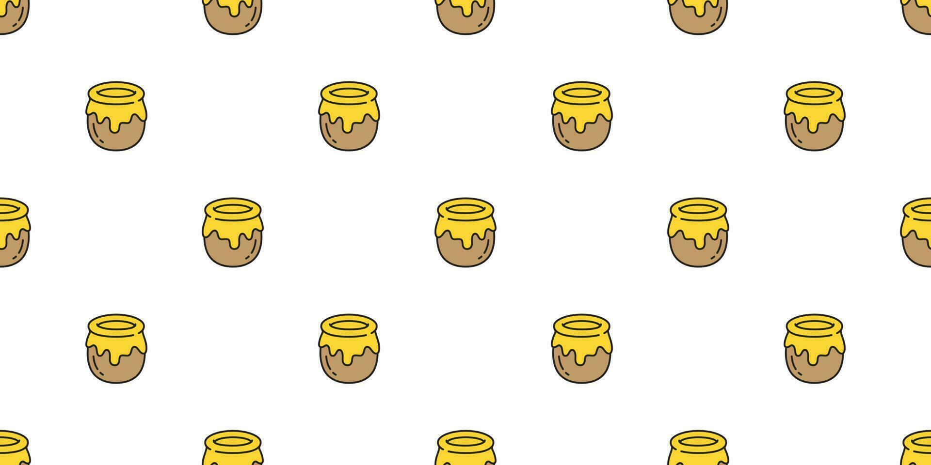 miel sin costura modelo vector oso abeja polar oso comida panadería hornear mermelada bufanda aislado ilustración cola antecedentes fondo de pantalla