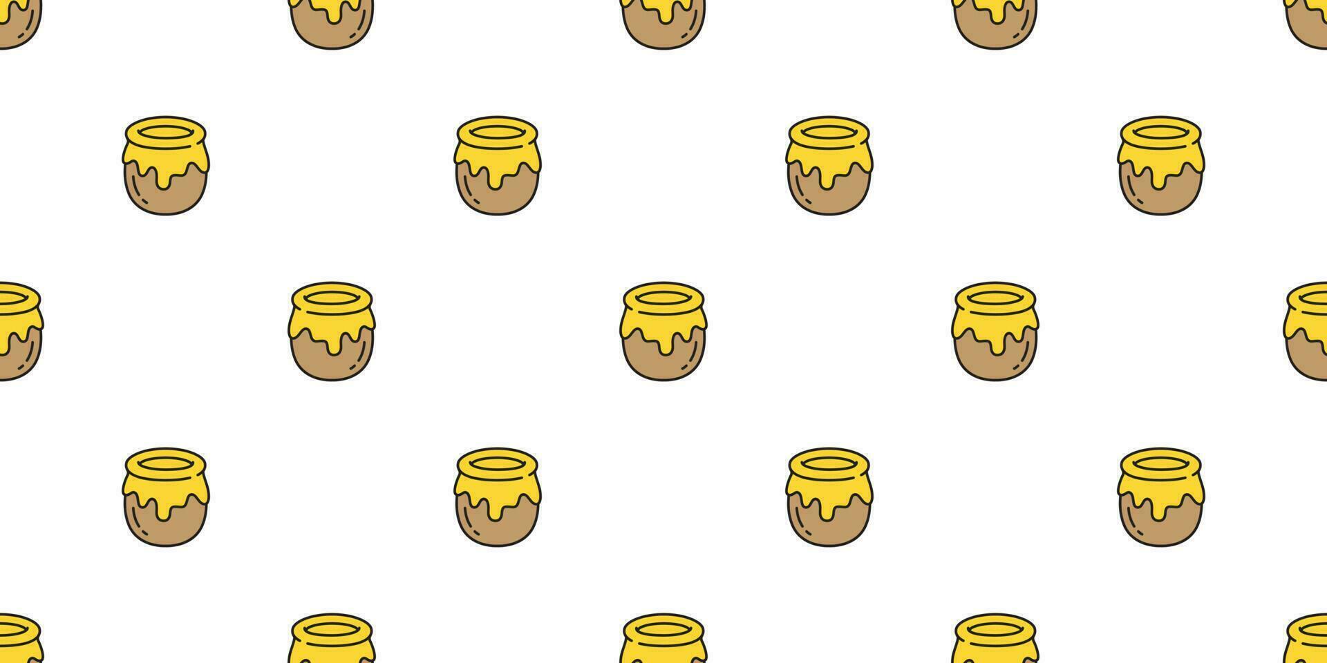 honey seamless pattern vector bear bee polar bear food bakery bake jam scarf isolated illustration tail background wallpaper