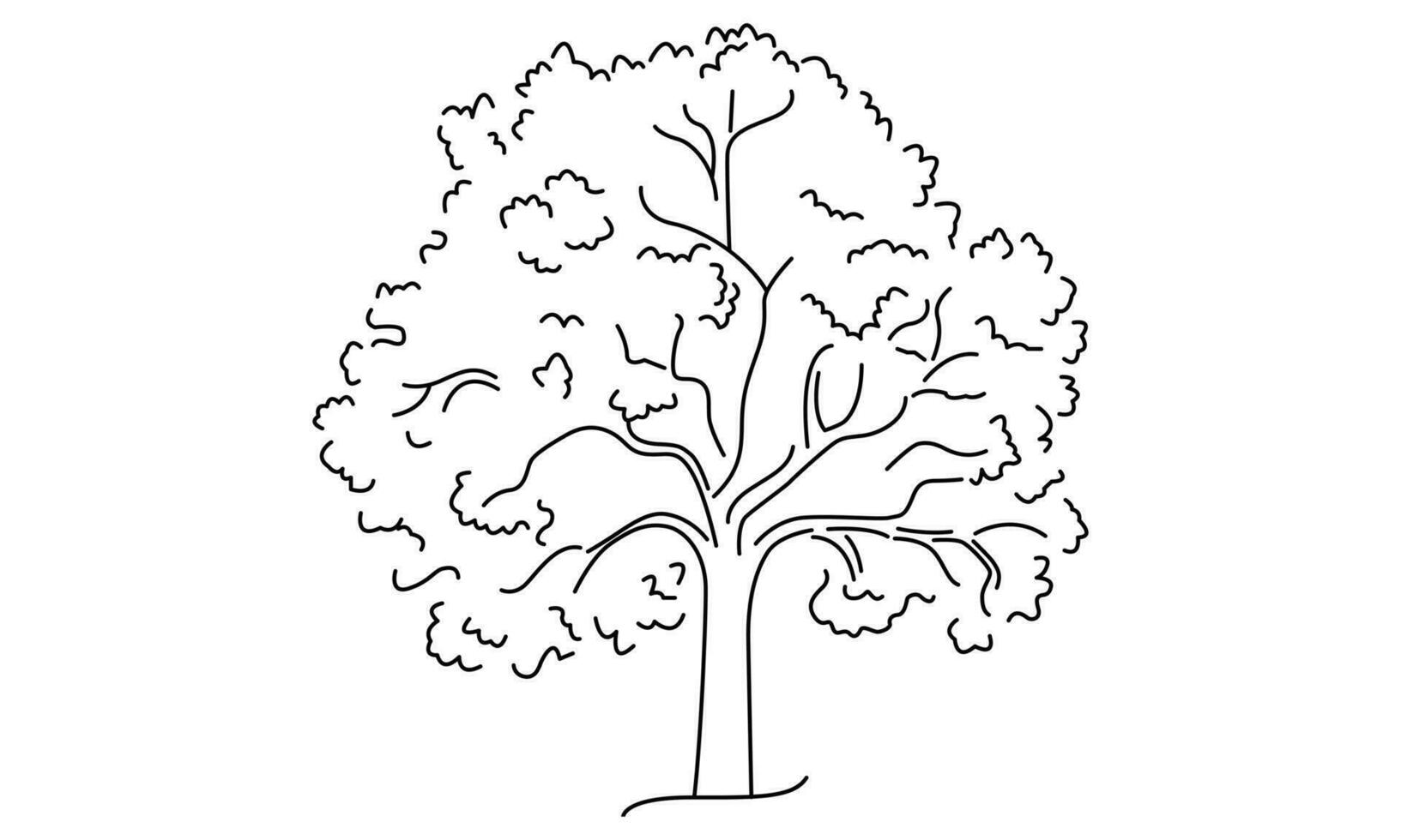 arboles contorno en un blanco antecedentes. varios bañador y follaje de plantas, bosque arboles bosquejo estilo, contornos y lugares, lineal dibujo a mano ilustración en blanco antecedentes. vector