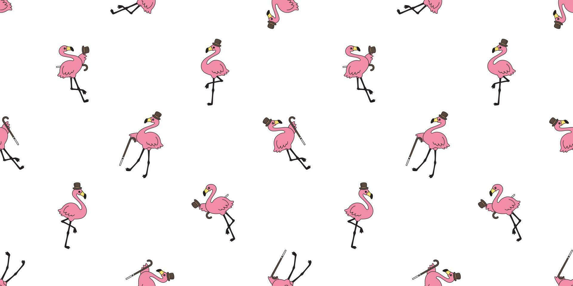 Flamingo seamless pattern vector top hat pink Flamingos exotic bird tropical scarf isolated cartoon illustration tile background repeat wallpaper