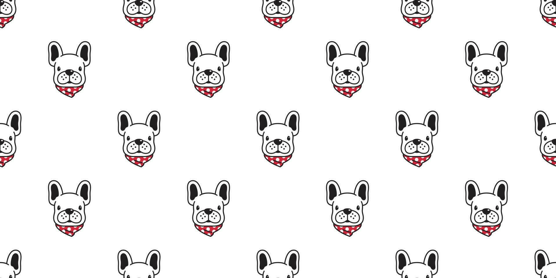 dog seamless pattern vector french bulldog polka dot scarf cartoon character illustration tile background repeat wallpaper