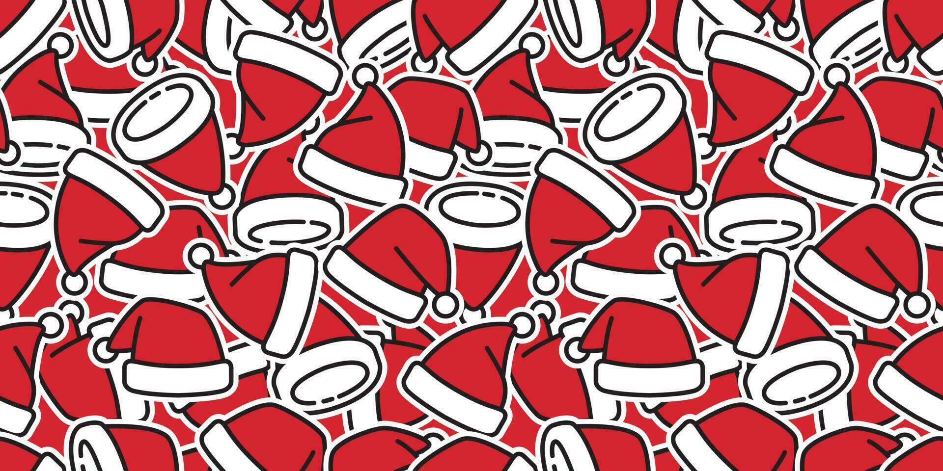 Christmas seamless pattern vector Santa Claus hat Xmas scarf isolated Gift wrap paper cartoon illustration repeat wallpaper tile background