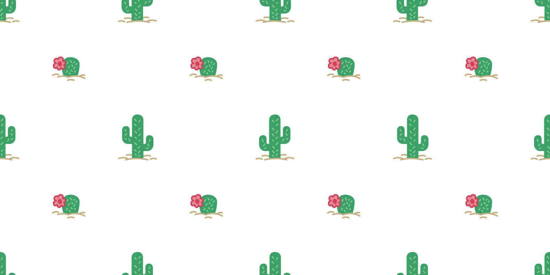 cactus seamless pattern vector flower plant Desert botanica garden summer isolated background repeat wallpaper