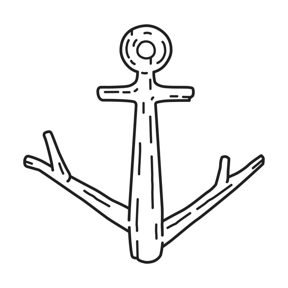 ancla vector barco icono logo pirata madera marítimo náutico ilustración símbolo gráfico