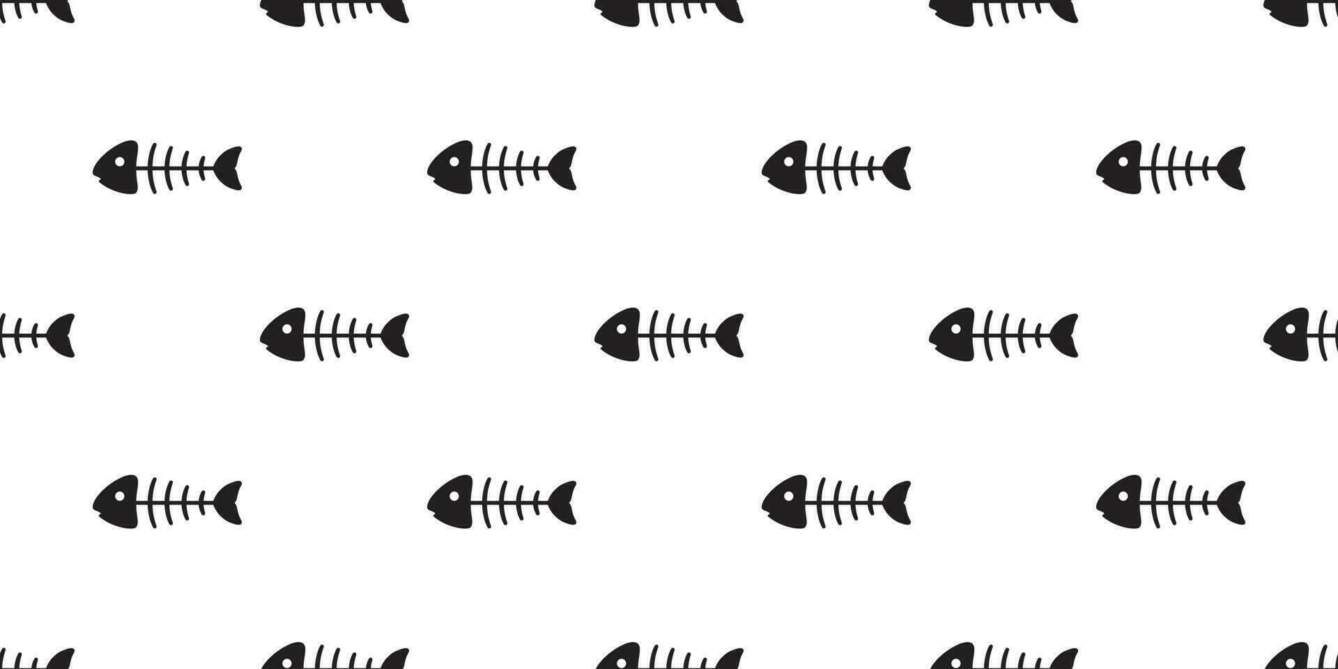 fish bone seamless pattern vector salmon tuna shark dolphin ocean sea tropical scarf isolated repeat wallpaper tile background