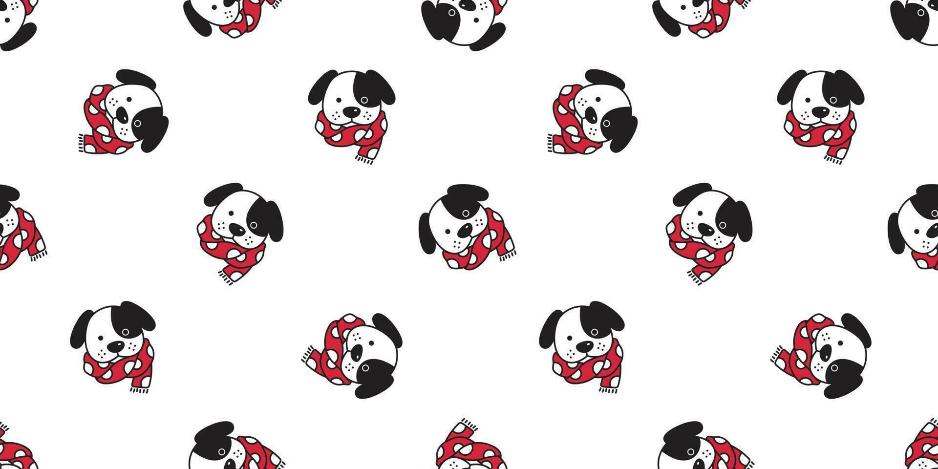 Dog seamless pattern french bulldog vector Christmas polka dot scarf isolated cartoon illustration repeat wallpaper tile background