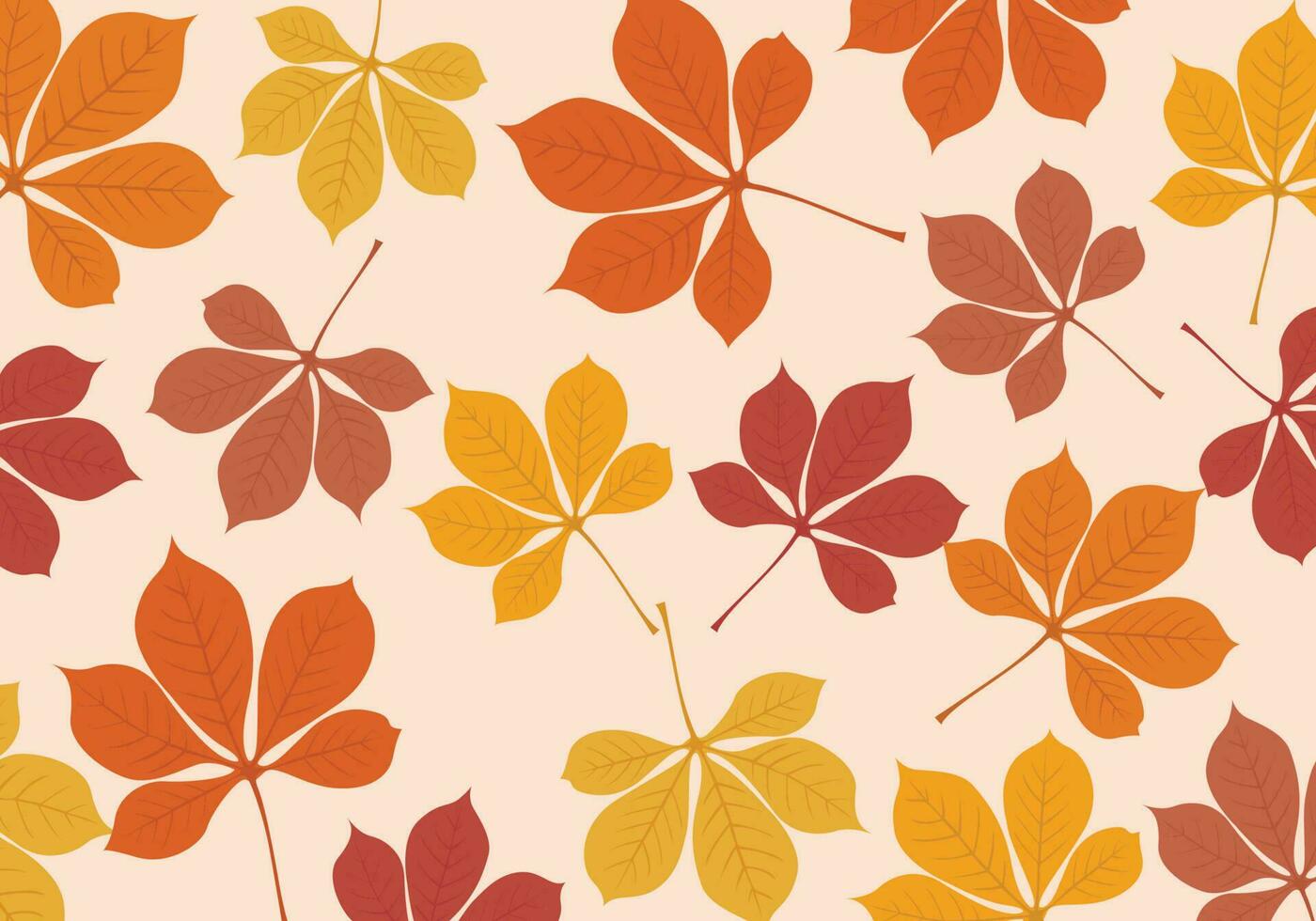 Seamless Autumn Pattern , Botanical Flower and leaf Vector