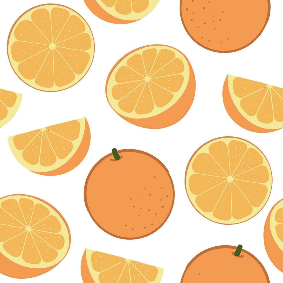 Orange seamless patterns. Cool abstract and fruit design concept. For fashion fabrics, kids clothes, home decor, quilting, T-shirts, cards and templates, scrapbook and other digital needs vector