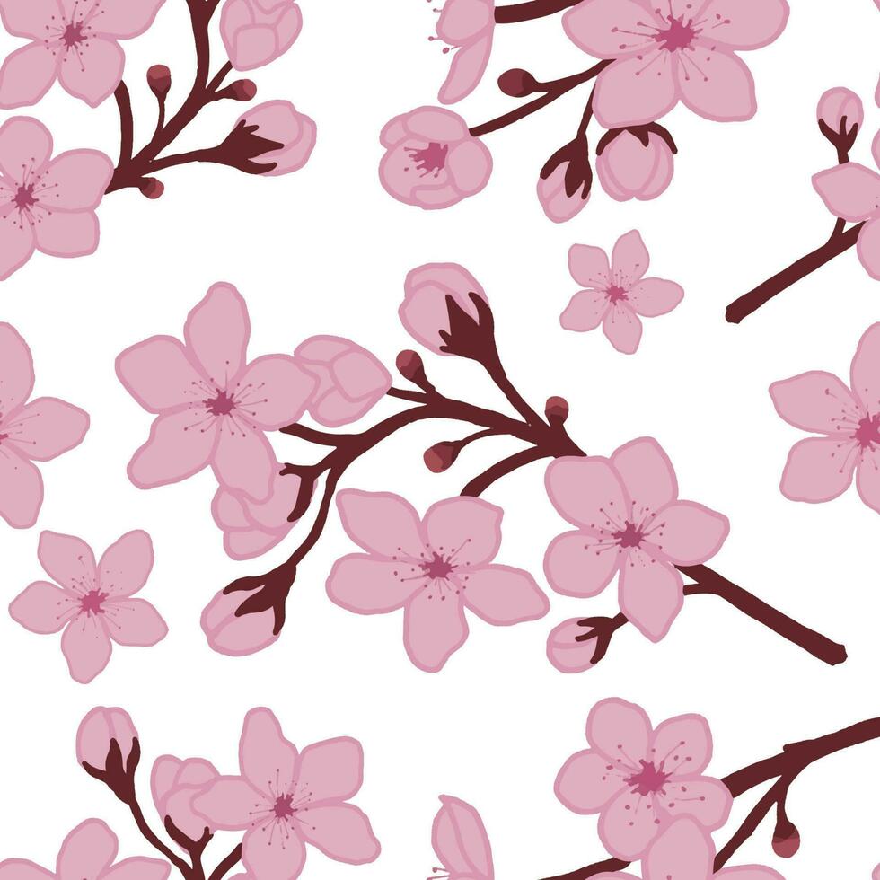 Cherry blossom seamless patterns. Cool abstract and floral design. For fashion fabrics, kids clothes, home decor, quilting, T-shirts, cards and templates, scrapbook and other digital needs vector