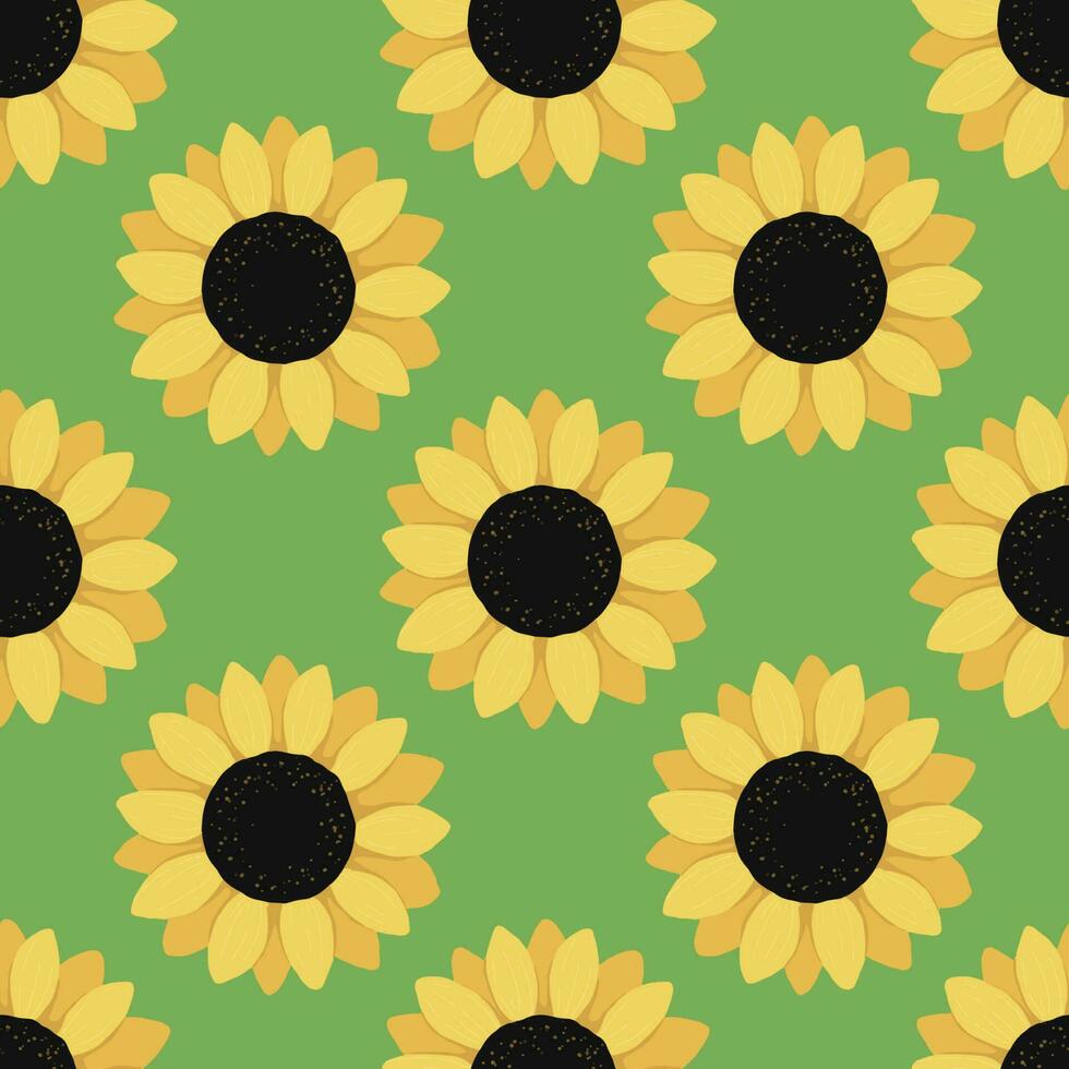 Sunflower seamless patterns. Cool abstract and floral design. For fashion fabrics, kids clothes, home decor, quilting, T-shirts, cards and templates, scrapbook and other digital needs vector