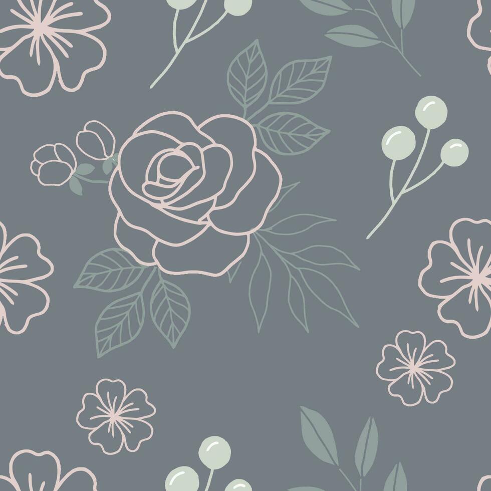 de moda sin costura patrones. frio resumen y pastel flor diseño. para Moda telas, niños ropa, hogar decoración, acolchado, camisetas, tarjetas y plantillas, álbum de recortes y otro digital necesidades vector