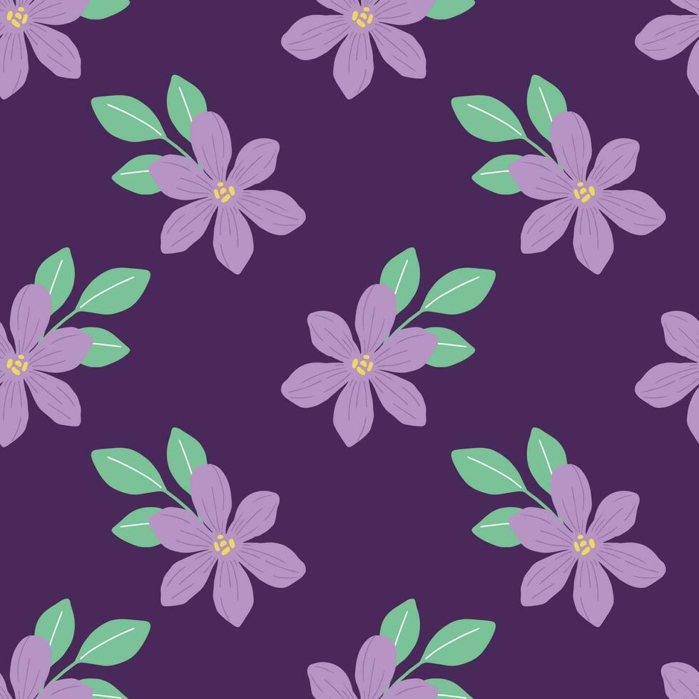 Trendy Purple Flower seamless patterns. Cool abstract and floral design. For fashion fabrics, kids clothes, home decor, quilting, T-shirts, cards and templates, scrapbook and other digital needs vector
